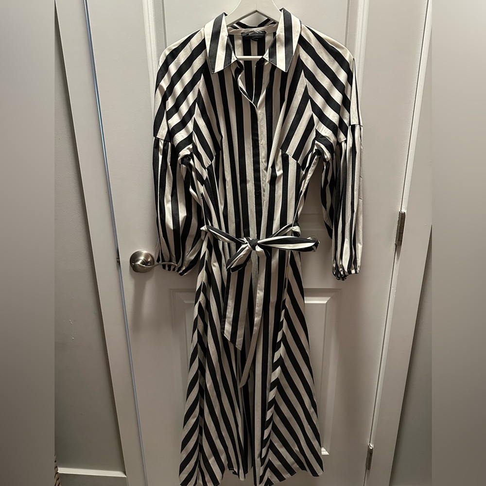 Kate Spade Black and White Striped Dress sz M
